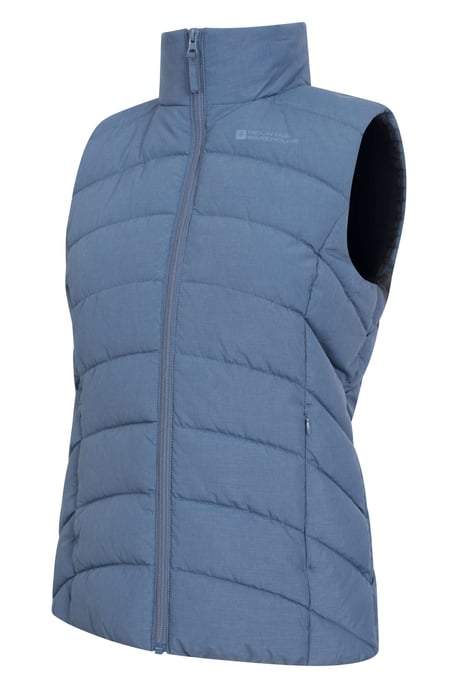 'Opal' Women's Padded Gilet with Front Pockets Winter Warm Rain Coat Blue - Image 5