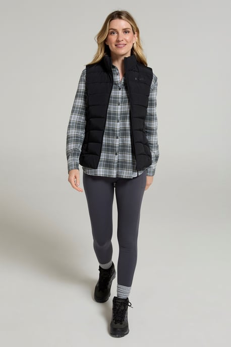 'Opal' Women's Padded Gilet with Front Pockets Winter Warm Rain Coat Black - Image 5