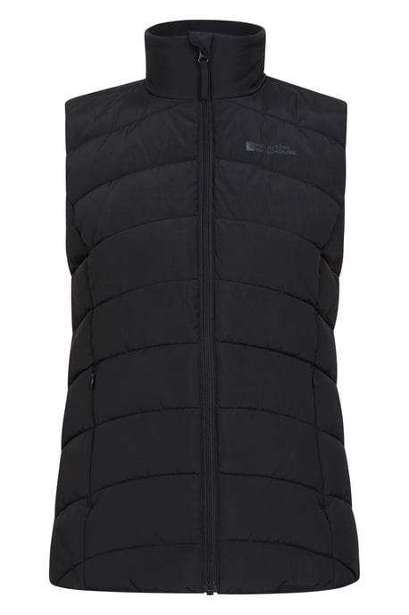 'Opal' Women's Padded Gilet with Front Pockets Winter Warm Rain Coat Black - Image 6