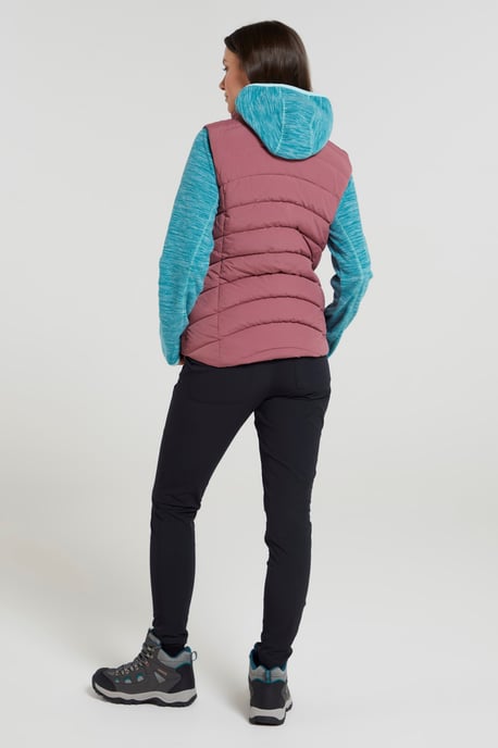 'Opal' Women's Padded Gilet with Front Pockets Winter Warm Rain Coat Pink - Image 4