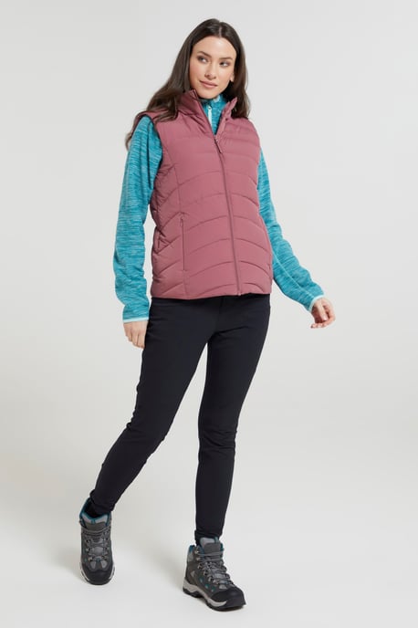 'Opal' Women's Padded Gilet with Front Pockets Winter Warm Rain Coat Pink - Image 6