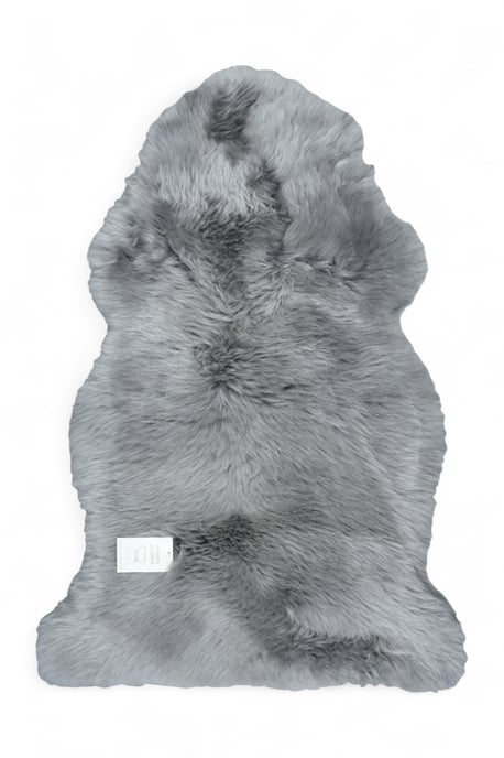 Echte grijze schapenvacht, natuurlijk zijdezacht, pluizig, echt wollen tapijt - Image 1