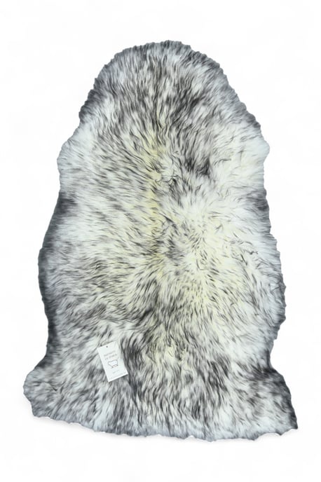 Äkta svart Wolf Tip-fårskinn Silkeslen naturlig mjuk fluffig ullmatta - Image 2