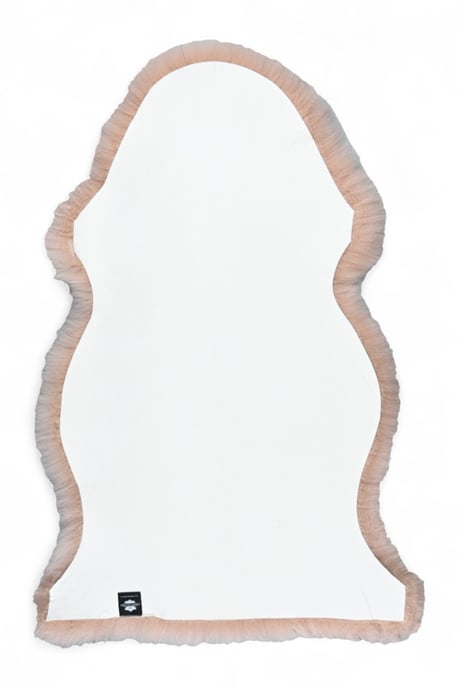 Äkta rosa fårskinn silkeslen naturlig mjuk fluffig ullmatta - Image 3