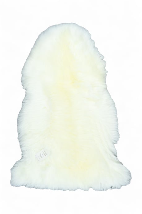 Äkta elfenbensfärgad fårskinnsmatta i silkeslen, naturlig mjuk och fluffig ull - Image 2