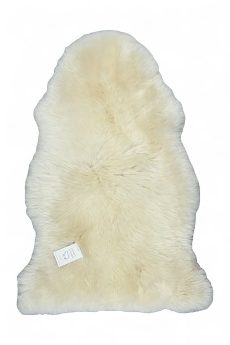 Äkta krämfärgad linne fårskinn silkeslen naturlig mjuk fluffig ullmatta - Image 2