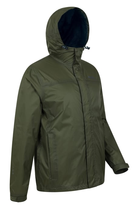 'Torrent' Men's Rain Jacket with Zipped Pockets Waterproof Adjustable Hem Green - Image 3