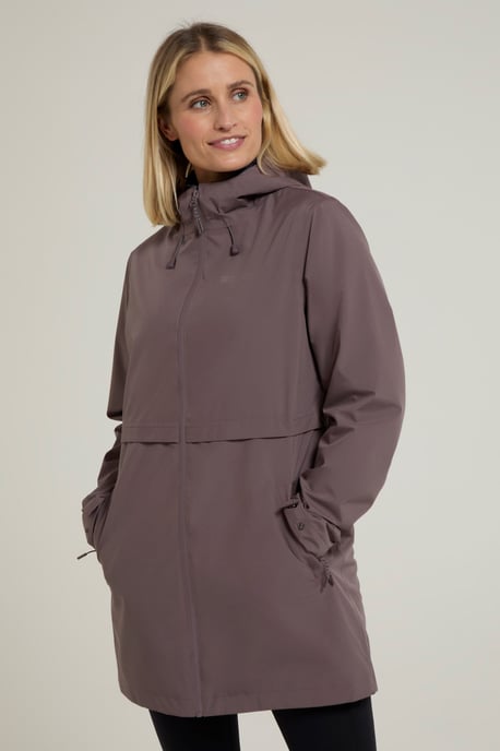 'Hilltop' Women's Waterproof Jacket with Side Pockets Outdoors Rain Coat Beige - Image 1