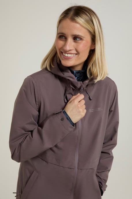 'Hilltop' Women's Waterproof Jacket with Side Pockets Outdoors Rain Coat Beige - Image 4