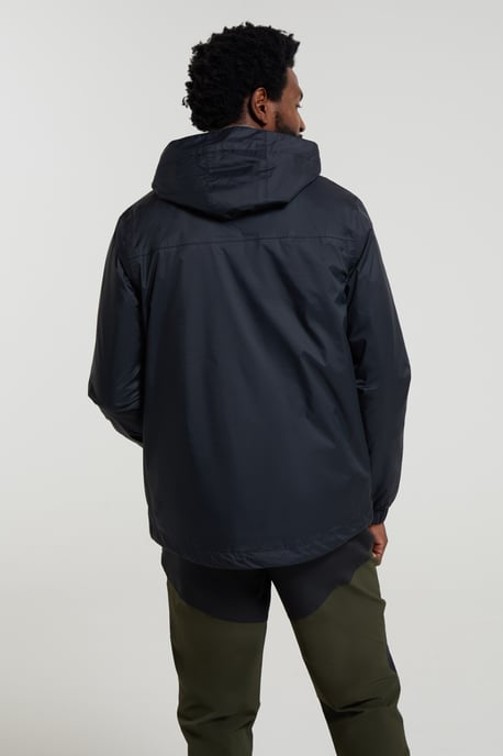 'Torrent' Men's Rain Jacket with Zipped Pockets Waterproof Adjustable Hem Black - Image 5