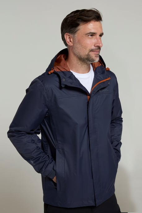 'Torrent' Men's Rain Jacket with Zipped Pockets Waterproof Adjustable Hem Dark Blue - Image 1