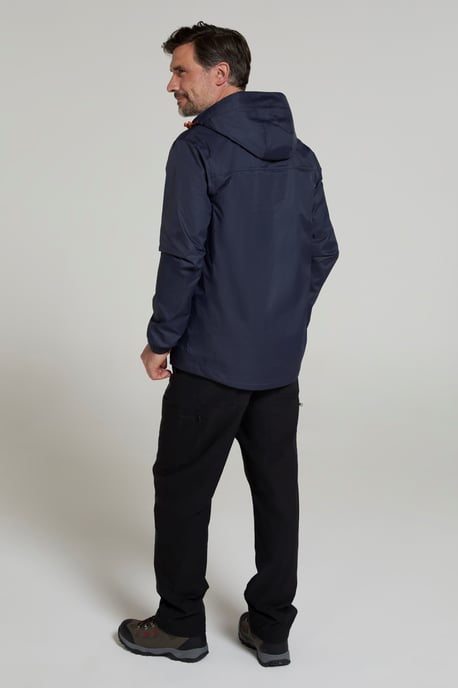 'Torrent' Men's Rain Jacket with Zipped Pockets Waterproof Adjustable Hem Dark Blue - Image 3