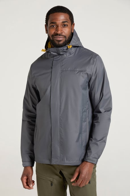 'Torrent' Men's Rain Jacket with Zipped Pockets Waterproof Adjustable Hem Grey - Image 1