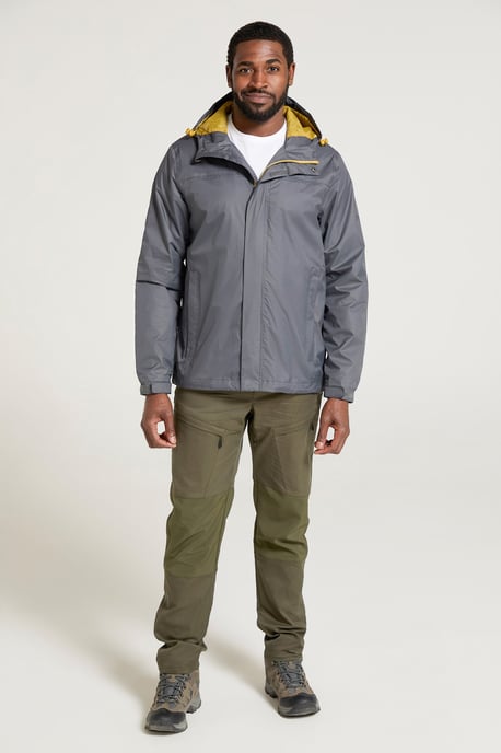 'Torrent' Men's Rain Jacket with Zipped Pockets Waterproof Adjustable Hem Grey - Image 2