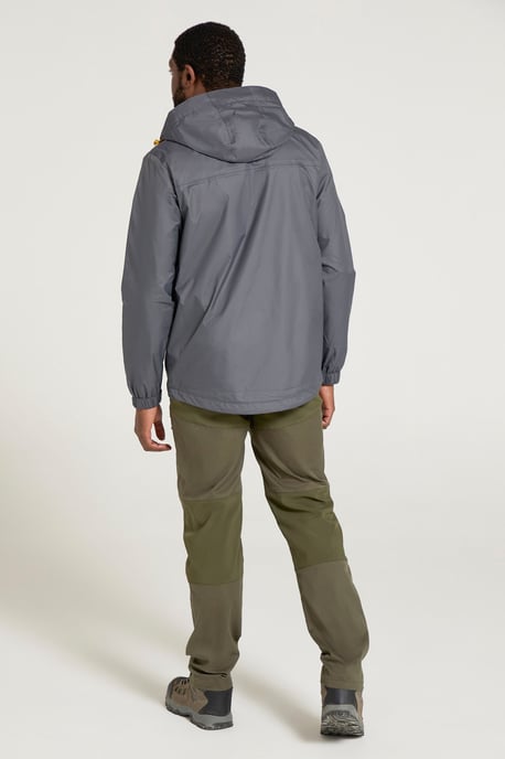 'Torrent' Men's Rain Jacket with Zipped Pockets Waterproof Adjustable Hem Grey - Image 3
