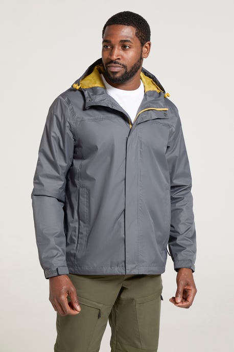 'Torrent' Men's Rain Jacket with Zipped Pockets Waterproof Adjustable Hem Grey - Image 4