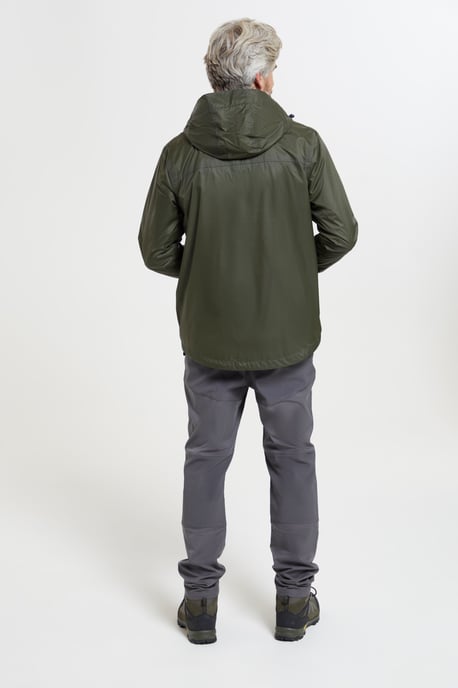 'Torrent' Men's Rain Jacket with Zipped Pockets Waterproof Adjustable Hem Dark Green - Image 3
