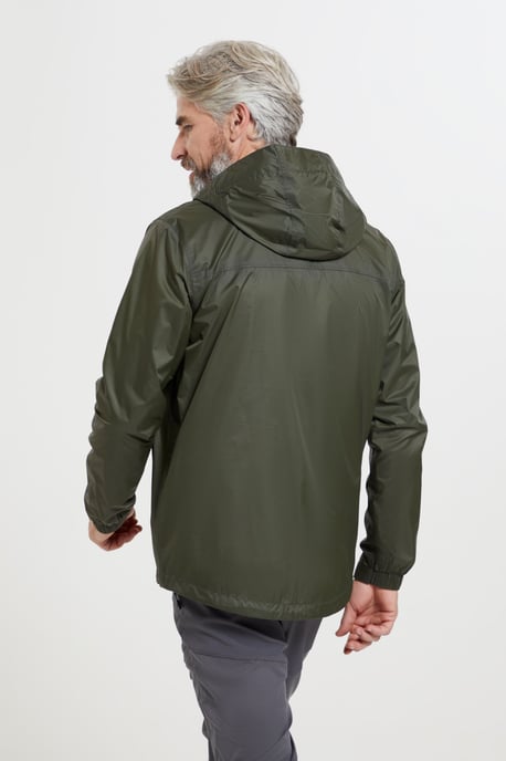 'Torrent' Men's Rain Jacket with Zipped Pockets Waterproof Adjustable Hem Dark Green - Image 4