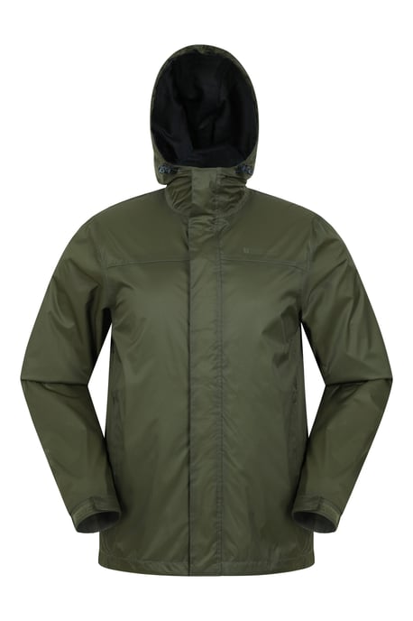 'Torrent' Men's Rain Jacket with Zipped Pockets Waterproof Adjustable Hem Dark Green - Image 5