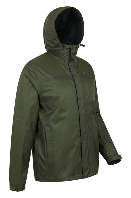 'Torrent' Men's Rain Jacket with Zipped Pockets Waterproof Adjustable Hem Dark Green - Image 6