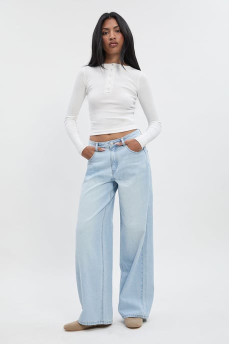 Mid Waist Loose Fit Skater Jean - Image 3