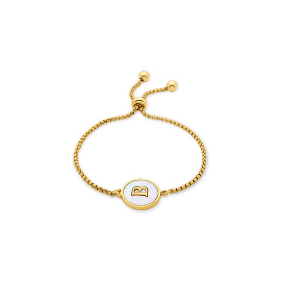 Luxenter bracelet in white mother-of-pearl finished in 18K yellow gold - Alphabet - Image 1