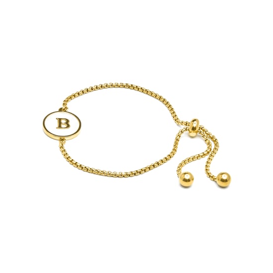Luxenter bracelet in white mother-of-pearl finished in 18K yellow gold - Alphabet - Image 3