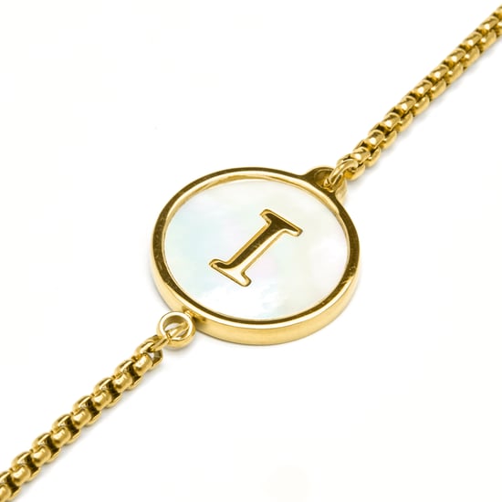 Luxenter-armband i vit pärlemor avslutat i 18K gult guld - Alphabet - Image 4