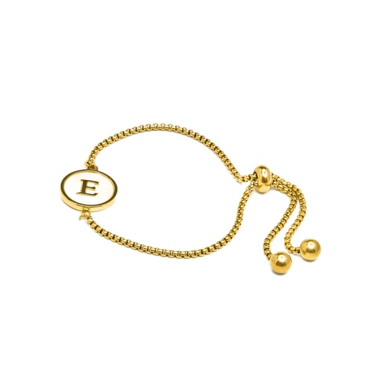 Luxenter armband in wit parelmoer afgewerkt in 18K geel goud - Alfabet - Image 3