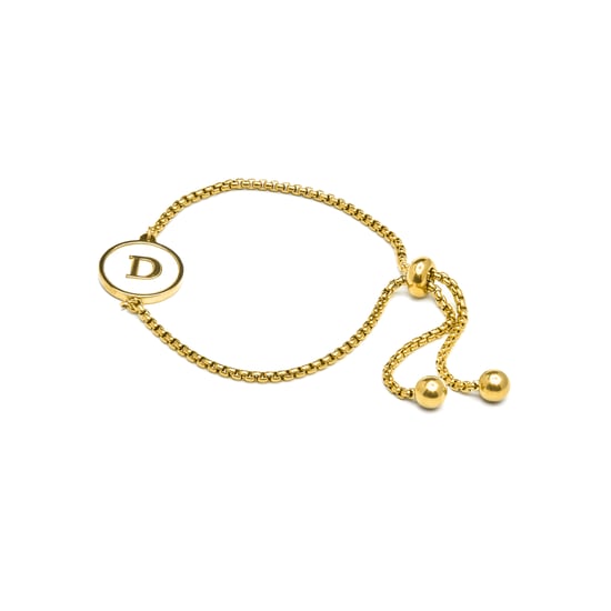 Luxenter armband in wit parelmoer afgewerkt in 18K geel goud - Alfabet - Image 3