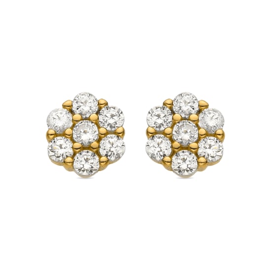Luxenter örhängen i 925 sterling silver och briljerande zirkonia avslutade i 18k gult guld - Oris - Image 1