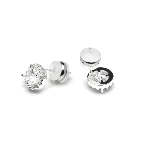 Luxenter Oorbellen met Glimmende Zirkonia zilverkleurige afwerking - Shog - Image 4