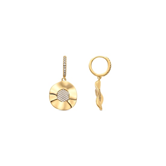 Luxenter Oorbellen met Glimmende Zirkonia 18k goud afwerking - Delim - Image 1
