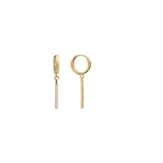 Luxenter Brilliant Zirconia earrings finished in 18k yellow gold - Remin - Image 1
