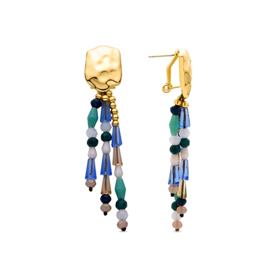 Luxenter white pearl earrings finished in 18K yellow gold - Eutha - Image 1