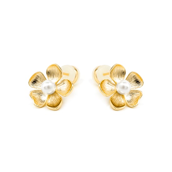 Luxenter 18k goudkleurige oorbellen met witte parel - Miclaw - Image 3
