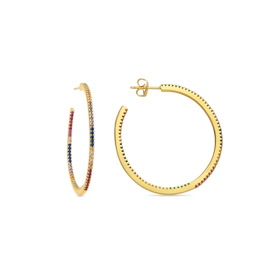 Luxenter oorbellen met glanzende 18k gouden afwerking zirkonia - Macare - Image 1