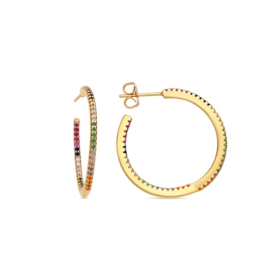 Luxenter Earrings with Shiny Zirconia 18k gold finish - Firmou - Image 1