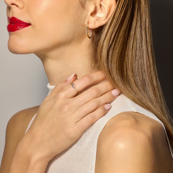Luxenter Earrings with Shiny Zirconia 18k gold finish - Firmou - Image 2