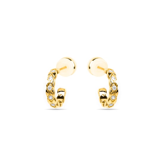 Luxenter oorbellen met glanzende 18k goudkleurige zirkonia - Efla - Image 3