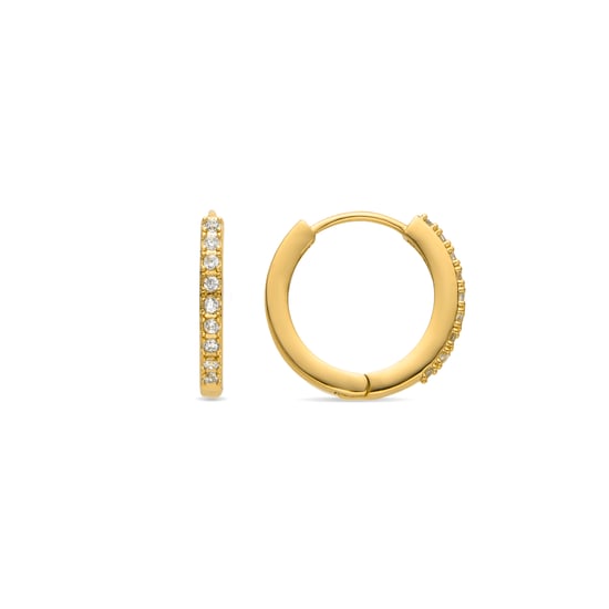 Luxenter Oorbellen met Glimmende Zirkonia 18K goud afwerking - Ariuk - Image 1