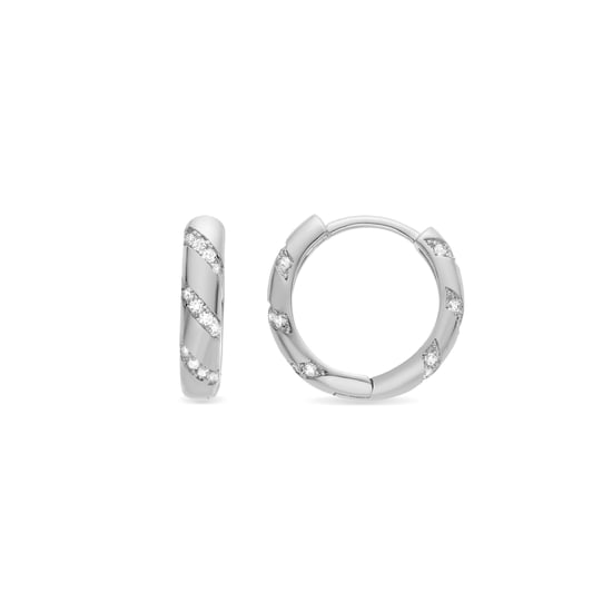 Luxenter Oorbellen met Glimmende Zirkonia zilverkleurige afwerking - Lionvi - Image 1