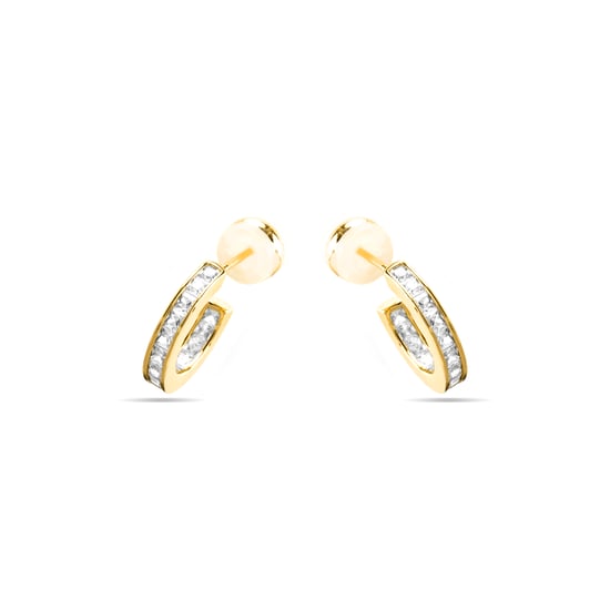 Luxenter Oorbellen met Glimmende Zirkonia 18k goud afwerking - Daver - Image 3