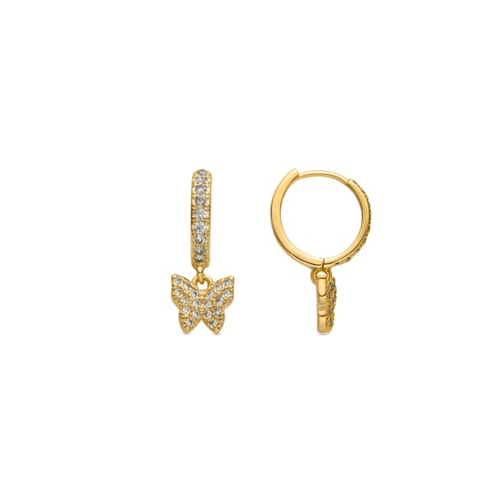 Luxenter Earrings with Shiny Zirconia 18k gold finish - Thai - Image 1