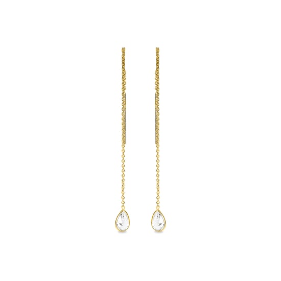 Luxenter Sterlingsilver 925 örhängen med brilliant zirconia i 18K gult guld - Essential - Image 1