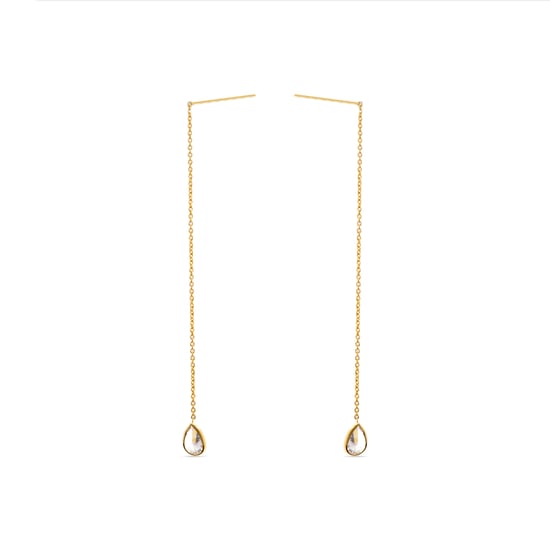 Luxenter Sterlingsilver 925 örhängen med brilliant zirconia i 18K gult guld - Essential - Image 3