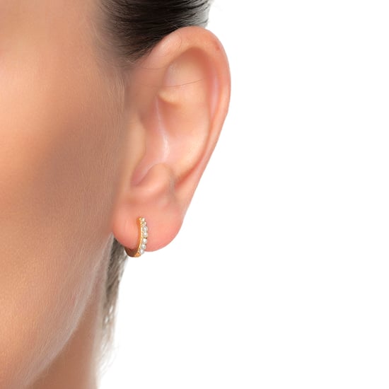 Luxenter Sterling Silver 925 earrings with white pearl finished in 18K yellow gold - Leofcar - Image 2