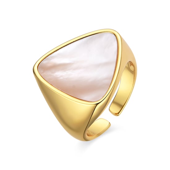 Luxenter ring med 18k guldplätering vit pärlemor - Sune - Image 1