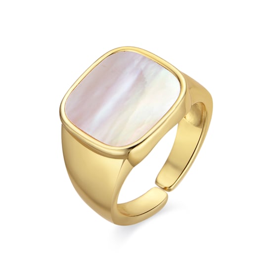 Luxenter ring med 18k guldfinish vit pärlemor - Misau - Image 1