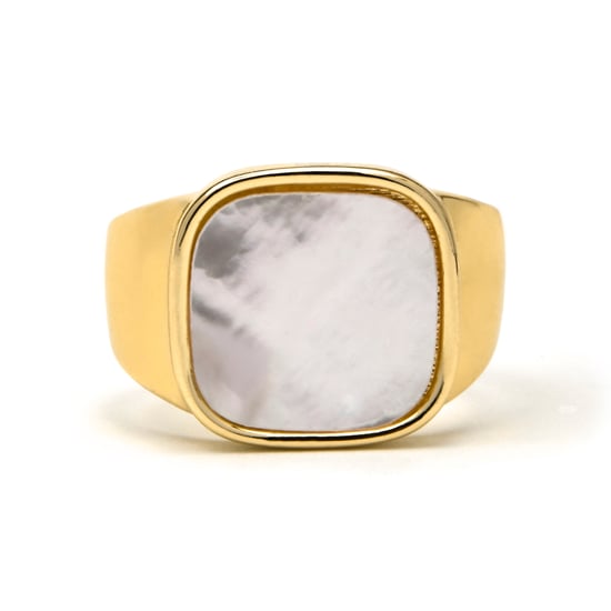 Luxenter ring med 18k guldfinish vit pärlemor - Misau - Image 4